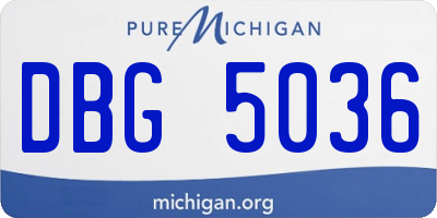 MI license plate DBG5036