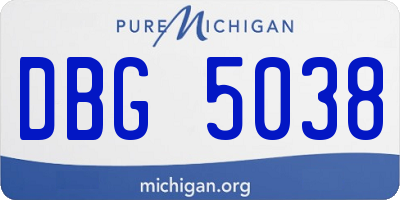 MI license plate DBG5038