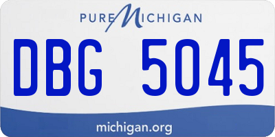 MI license plate DBG5045