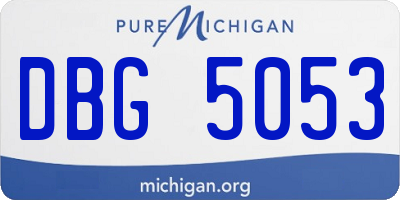 MI license plate DBG5053
