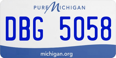 MI license plate DBG5058