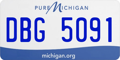 MI license plate DBG5091