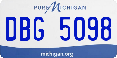MI license plate DBG5098