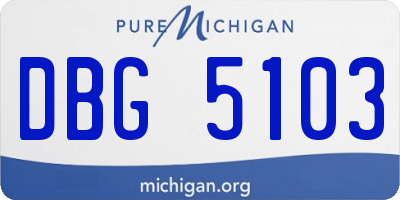 MI license plate DBG5103
