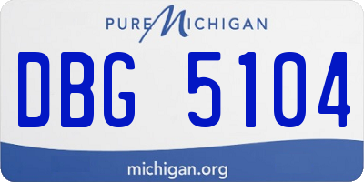 MI license plate DBG5104