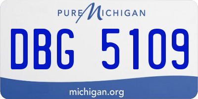 MI license plate DBG5109