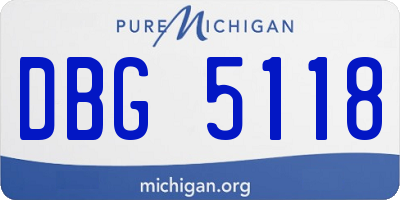 MI license plate DBG5118