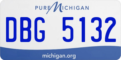 MI license plate DBG5132