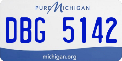 MI license plate DBG5142