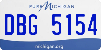 MI license plate DBG5154