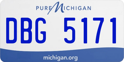 MI license plate DBG5171