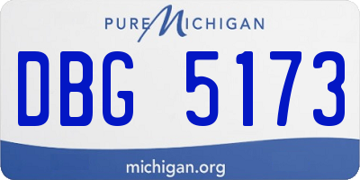 MI license plate DBG5173