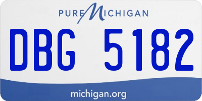 MI license plate DBG5182