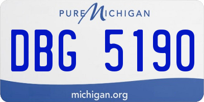 MI license plate DBG5190