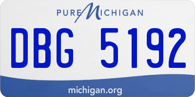 MI license plate DBG5192