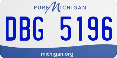 MI license plate DBG5196