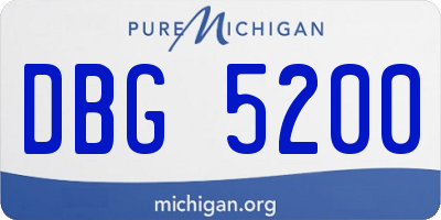 MI license plate DBG5200