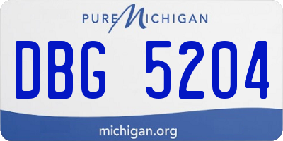 MI license plate DBG5204