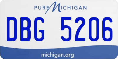 MI license plate DBG5206