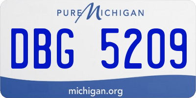MI license plate DBG5209