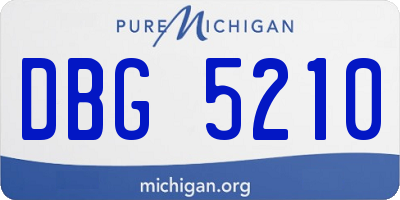 MI license plate DBG5210