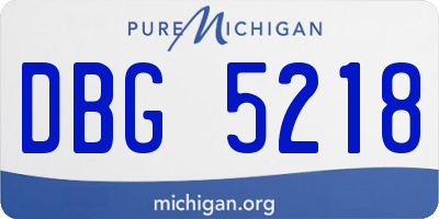 MI license plate DBG5218