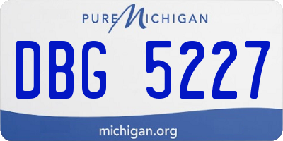MI license plate DBG5227