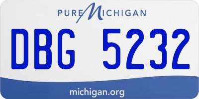 MI license plate DBG5232