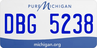 MI license plate DBG5238