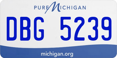 MI license plate DBG5239