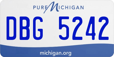 MI license plate DBG5242