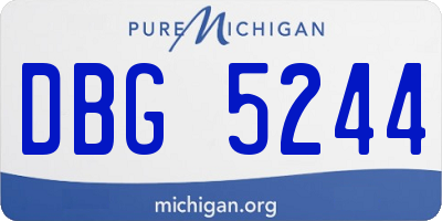 MI license plate DBG5244