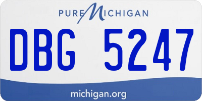 MI license plate DBG5247