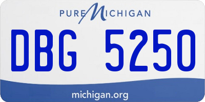 MI license plate DBG5250