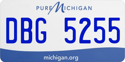MI license plate DBG5255