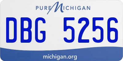 MI license plate DBG5256