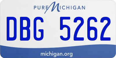 MI license plate DBG5262