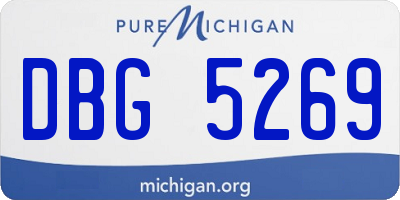 MI license plate DBG5269