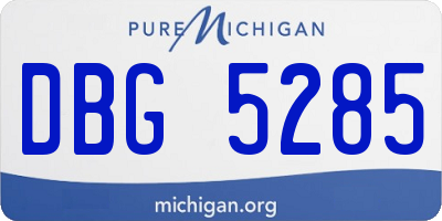 MI license plate DBG5285