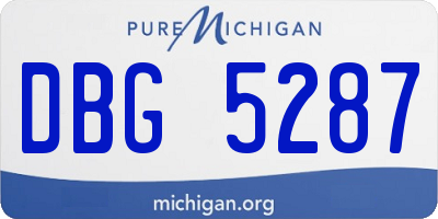MI license plate DBG5287