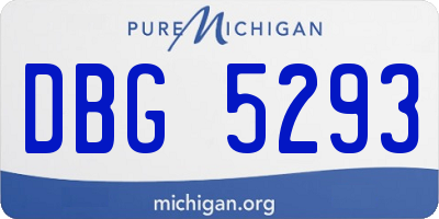 MI license plate DBG5293
