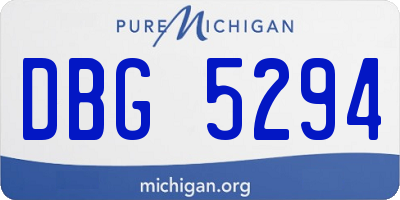 MI license plate DBG5294