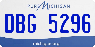 MI license plate DBG5296