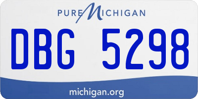 MI license plate DBG5298