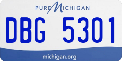MI license plate DBG5301