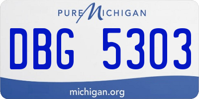 MI license plate DBG5303