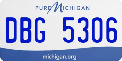MI license plate DBG5306