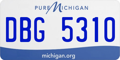 MI license plate DBG5310
