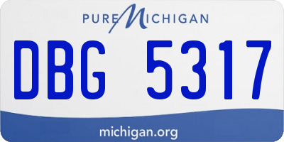 MI license plate DBG5317