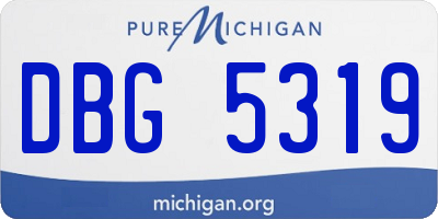 MI license plate DBG5319